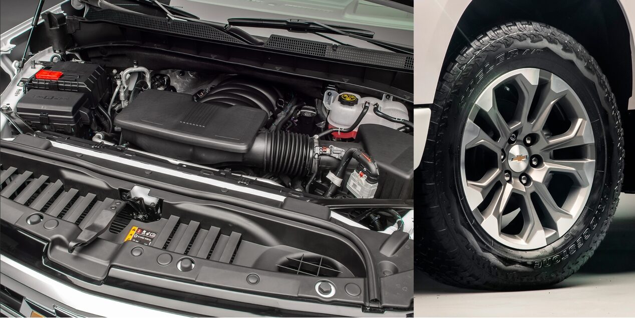 Vista superior del motor de la Chevrolet Silverado.