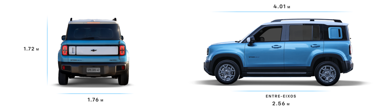 Dimensiones del Chevrolet Spark EUV, diseño trasero moderno que se adapta a tu estilo de vida urbano