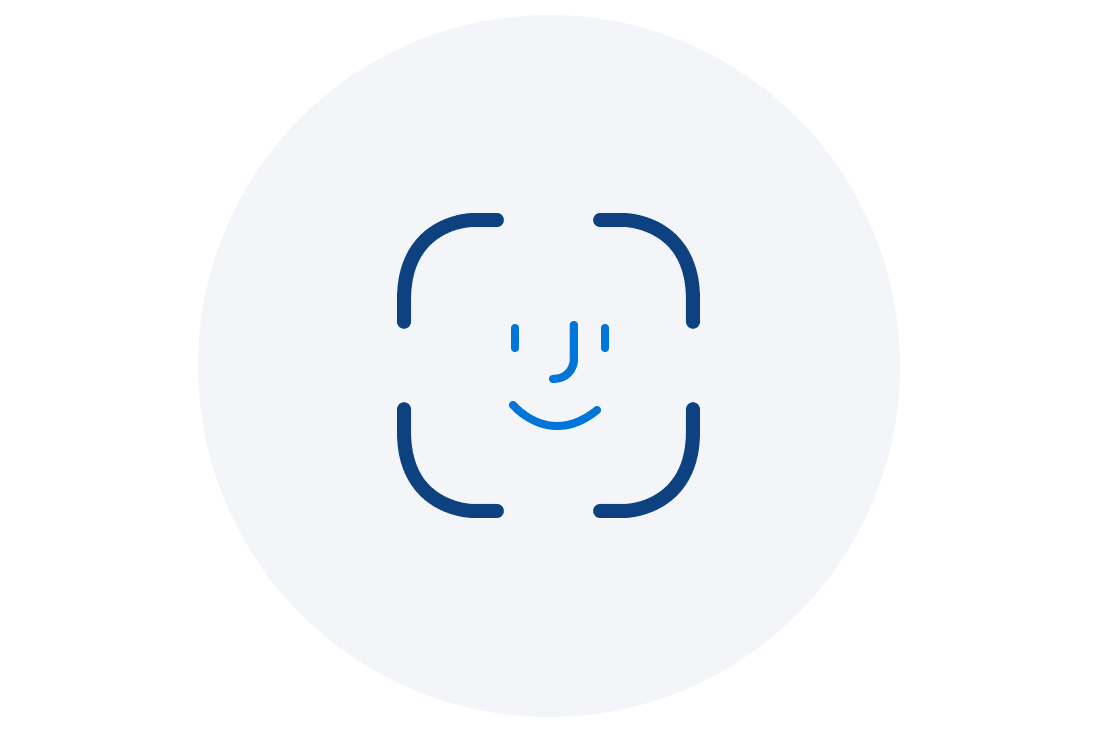 ícono de reconocimiento facial o Face ID.