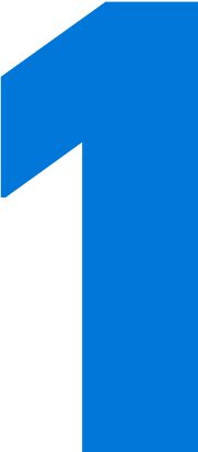 Número uno en color celeste.