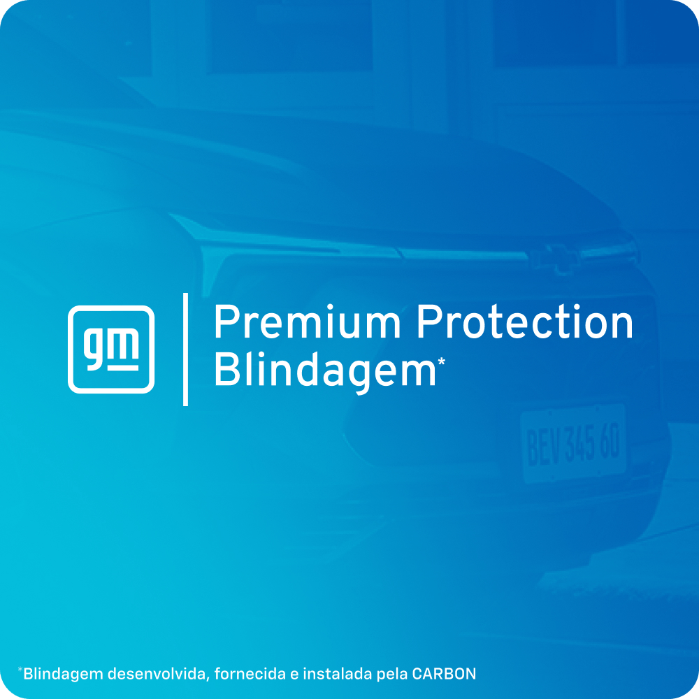 Logo GM com texto "Premium Protection Blindagem"