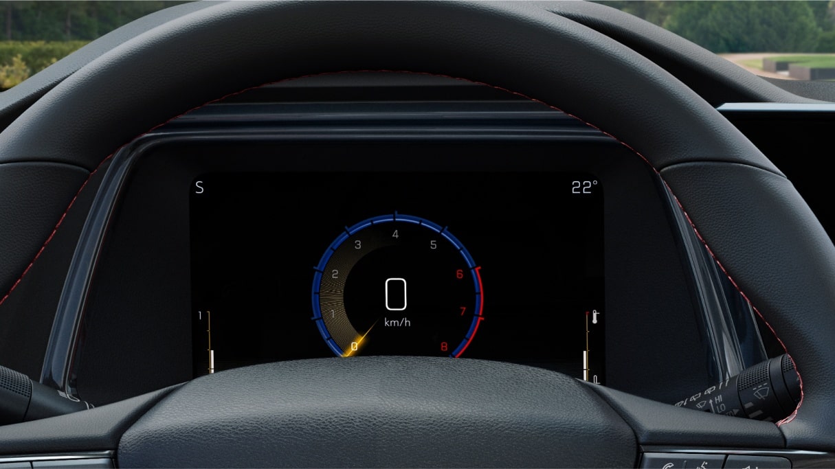 Painel de instrumentos digital de 8" do Chevrolet Tracker.