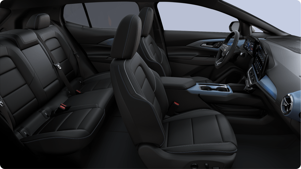 Interior do Equinox EV mostrando os bancos