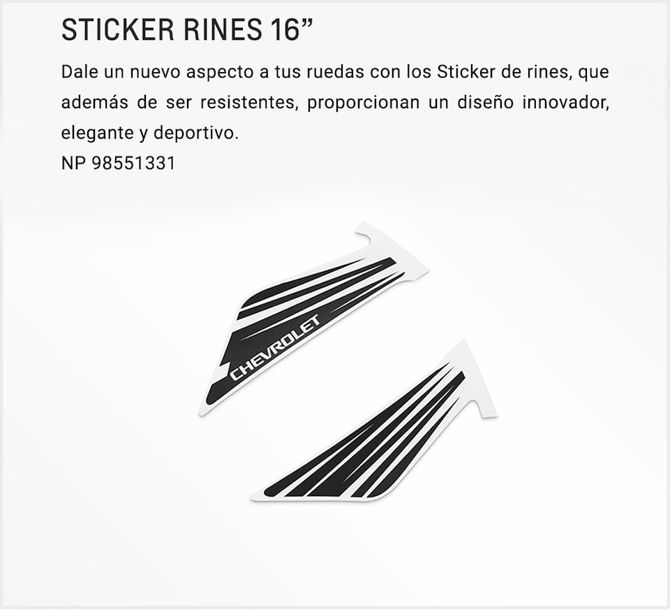Chevrolet Onix Turbo Accesorios Exterior - Sticker de tu Carro Familiar Descripcion