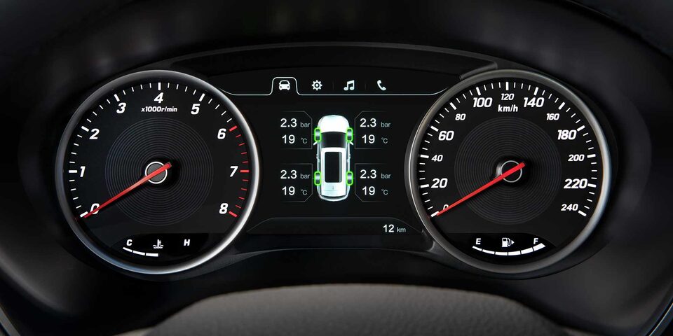 Chevrolet Captiva Turbo sistema de seguridad de temperatura y presión de neumáticos