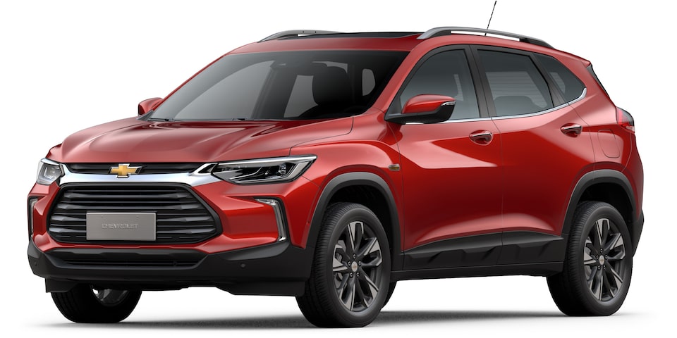 Elige tu camioneta Chevrolet Tracker Turbo en color rojo