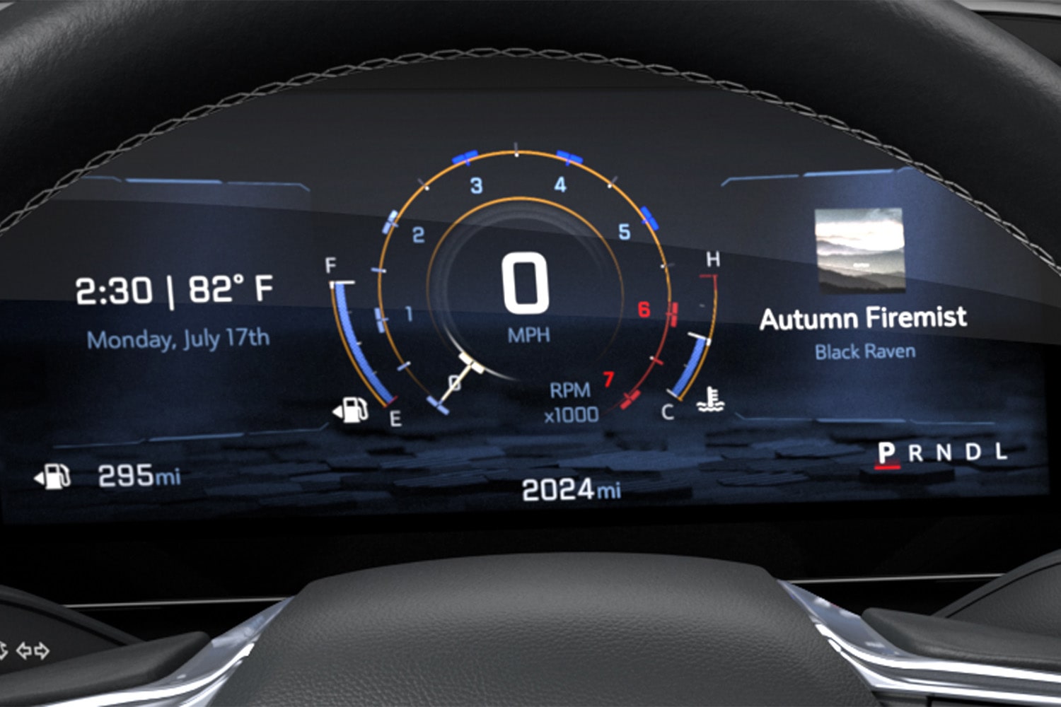 Tablero digital del Chevrolet Traverse Z71 con velocímetro central y datos de conducción.