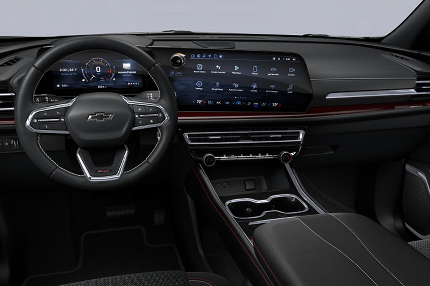 Vista interior de la Chevrolet Traverse Z71.