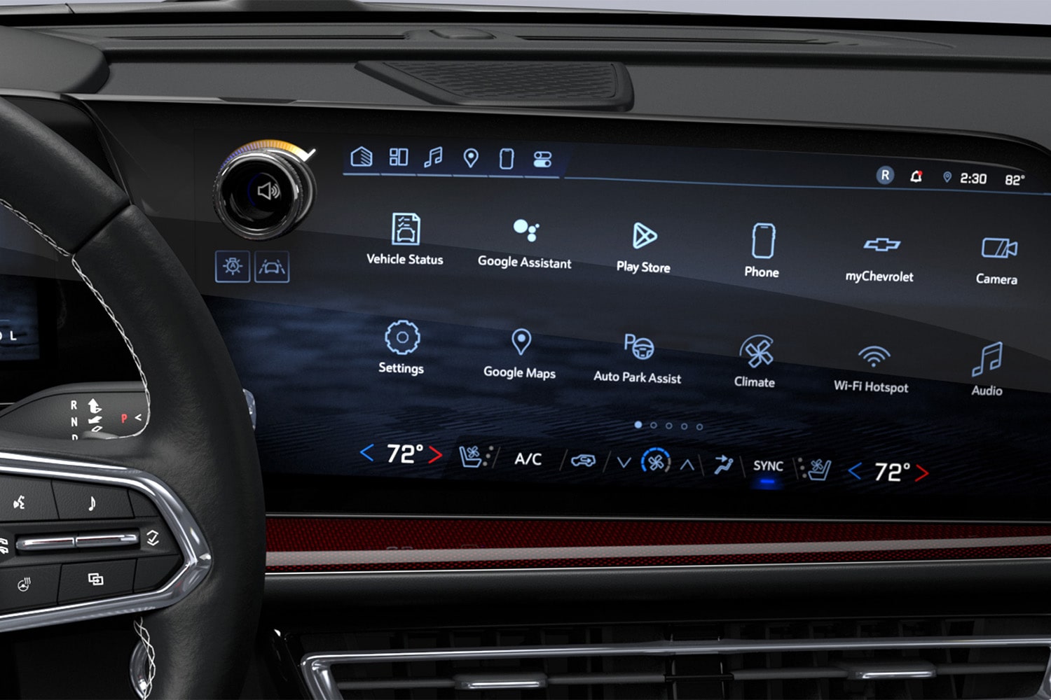 Vista en detalle de la pantalla táctic HD de 17.7 pulgadas.