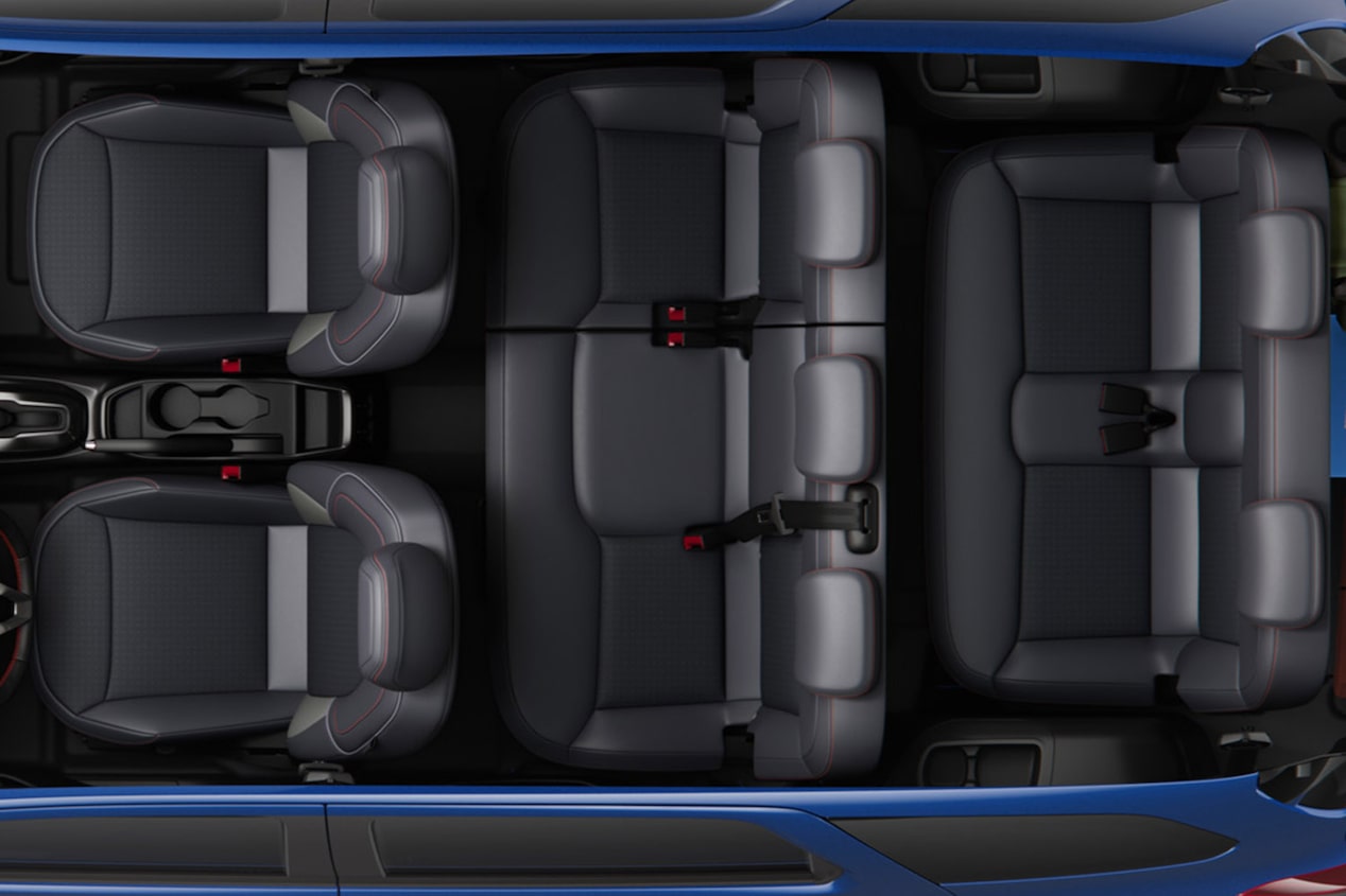 Vista superior de los 7 asientos de la Chevrolet Spin.
