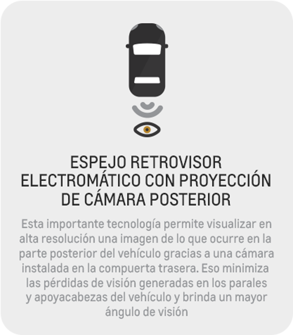 La camioneta Chevrolet Blazer RS cuenta con espejo retrovisor eléctrico con proyección de cámara posterior