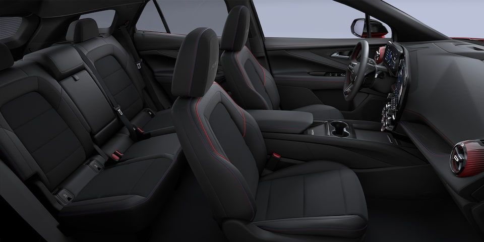 Vista completa de los asientos de la Chevrolet Blazer EV en color Negro.