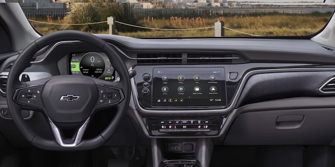 Vista del tablero del Chevrolet Bolt EV