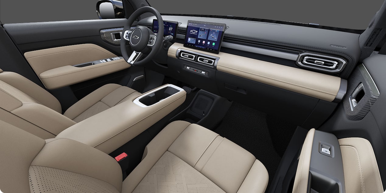 Interior del Chevrolet Spark EUV color Beige.