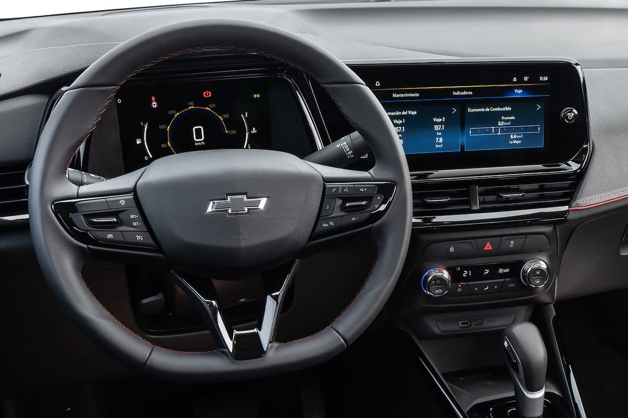 Vista completa del tablero de la Chevrolet Montana.