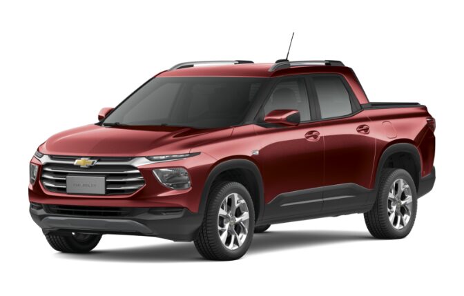 Conoce la nueva pick up Chevrolet Montana en color rojo chile