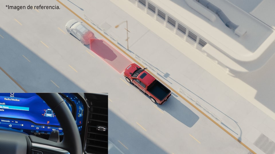 Indicador de distancia próxima de la nueva camioneta Chevrolet Silverado