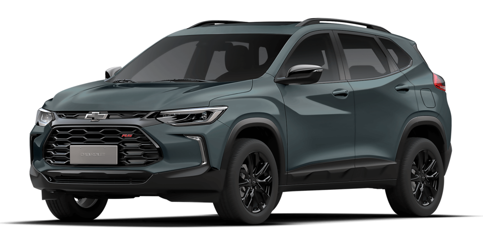 Vista frontal del Chevrolet Tracker RS 2025 en color verde con diseño deportivo y llantas negras, ideal para quienes buscan estilo y potencia en un SUV compacto