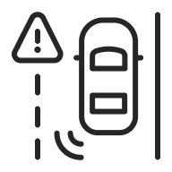 ícono de Sensor y asistente  de cambio de carril​.