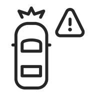 ícono de Sensor de colisión frontal y freno autónomo​.