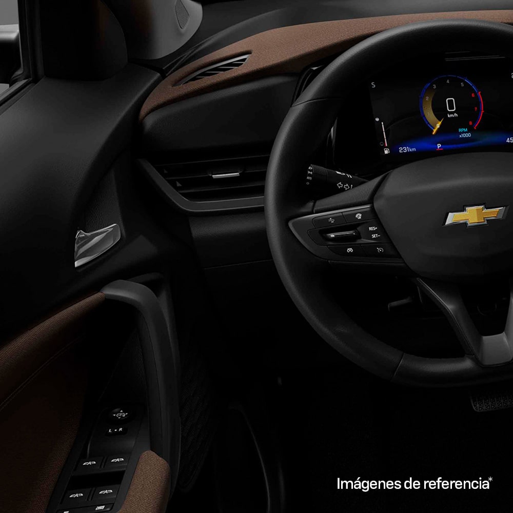 Volante y cluster digital de la Chevrolet Tracker.