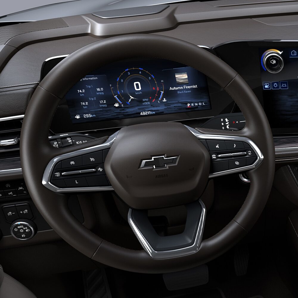 Vista completa del interior de la Chevrolet Suburban.